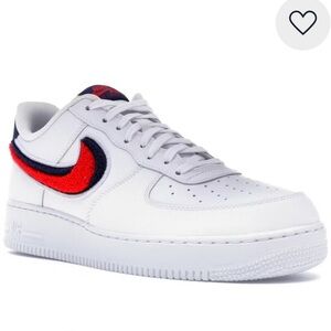 Nike Air Force 1 Low 3D Chenille Swoosh White Red Blue
